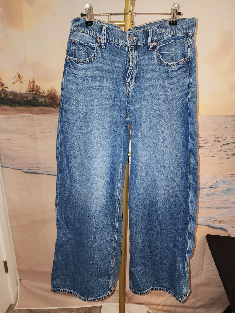 American Eagle Outfitters Light Blue Wide Leg Jeans Dreamy Drape Baggy